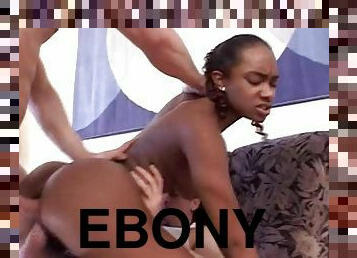Ebony slut nailed by big white cock right here