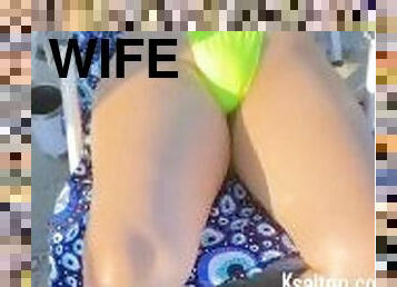 Esposa na praia / hotwife brazil