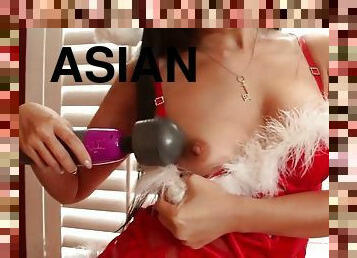 asiatiche, masturbarsi, orgasmi, fichette, feticci, natale, brunette
