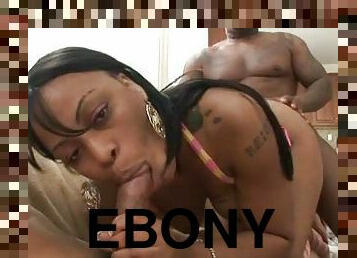 Ebony Threesome With a Curby Babe Sucking Dicks Everywhere