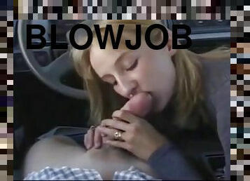 Blowjob in car and cum in mouth
