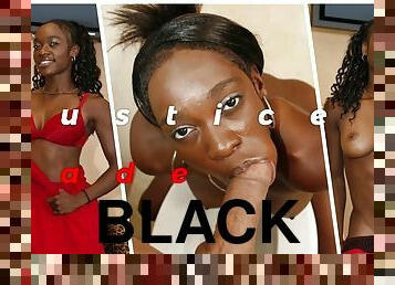 Sexy black girl Justice Jade has sex in the bathroom