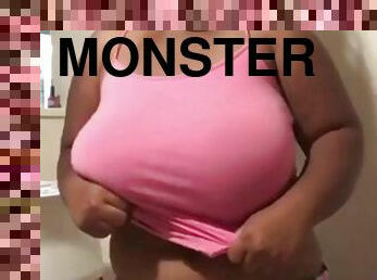 Braless retarded monster breasts tit twerking