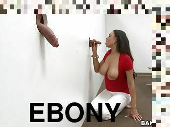 Ebony Babe Can't Get Enough of Gloryholes