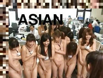 Hot Asian Babes getting Naked In the Office