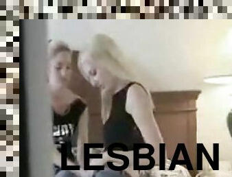 Sexy Blondes Getting Lesbian In Voyeur Clip