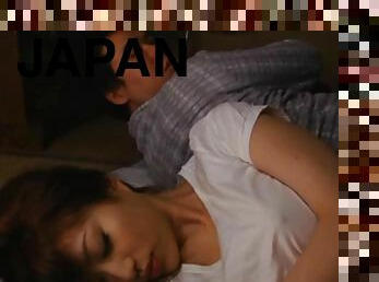 Unsatisfied Japanese Babe Masturbating Next To Her Sleeping Husband