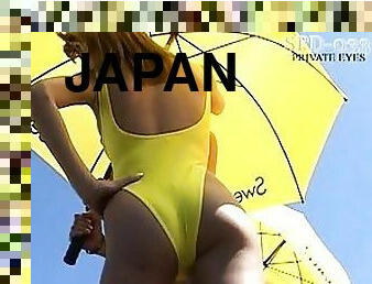 Japanese AV Model wears a swimsuit that shows off her hot tits