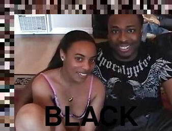 Hot black couple fucks on homemade video