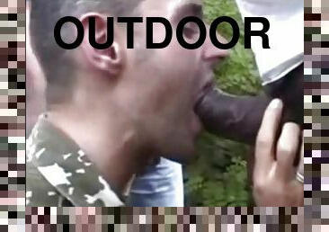 Interracial sex party outdoors