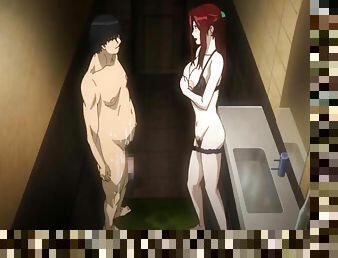 Bigboobs Japanese anime mom fucking bigcock in the restroom