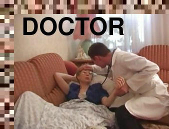 Horny doctor visits his mature patient at home and fucks her