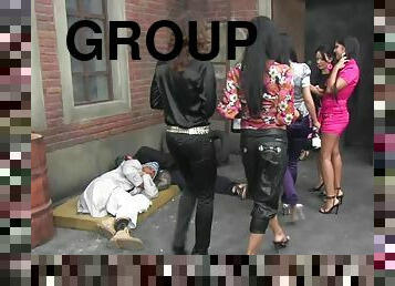 Sexy Babes Have Some Insane Orgy Sex In The Middle Of An Alleyway