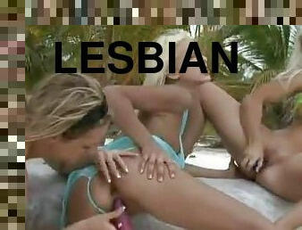 Incredibly Hot Lesbian Blondes Fuck Each Other With Sex Toys Outdoors