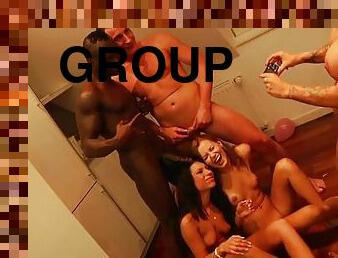 Horny European Brunettes Get Fucked In an Interracial Group Sex Party