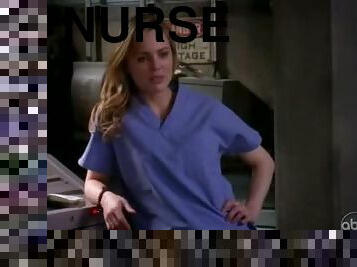 Hot Blonde Melissa George Takes Off Her Nurse Robe