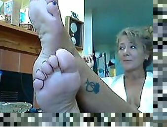 Sensual Blonde Mature Loves Bragging About Her Sexy Feet