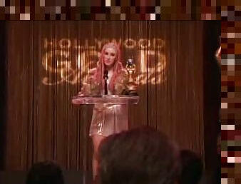 Ashley Johnson & Rosanna Arquette Kissing in Award Ceremony