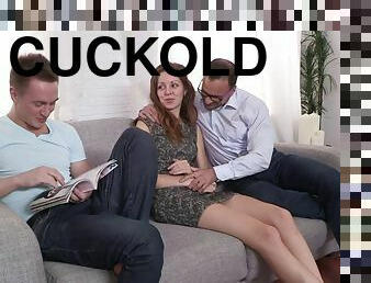 A cuckold video where a husband watches his wife get fucked