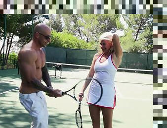 Rough sex where a horny chick gets drilled by her tennis instructor