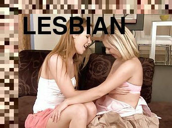 Sexy lesbians Rene and Alexis C munching clit and fingering