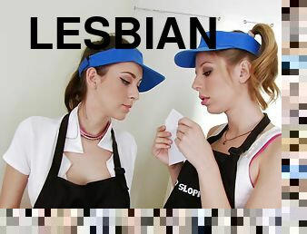 Elegant Lesbian Teen Enjoying Her Pussy Being Drilled Using Toy