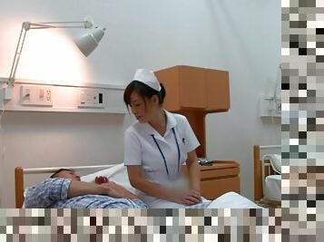 Japanese nurse seduces a man and fucks him in a hospital ward