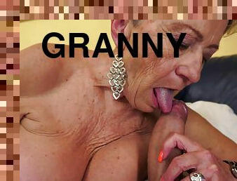 Fancy granny with big tits enjoys getting her pussy pounded hardcore