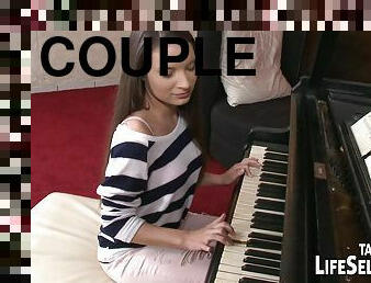 Pretty piano playing teen lets you fuck her on the bench