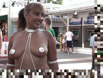 Top less amateurs flaunt their sexy figures at a body paint party