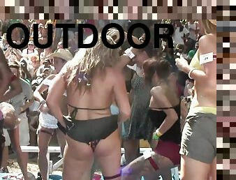 Palpitating pornstars getting freaky in a sensuous outdoors party