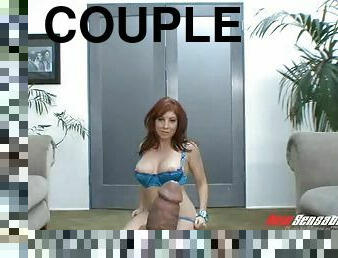 Slutty redhead Brittany OConnell offers her mouth for his pleasure