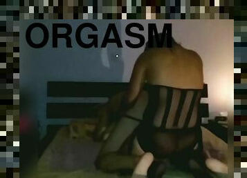 Strap-on cam pegging!! the woman has an orgasm at the end