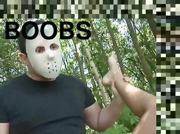 Claudia Rossi Plays Perverted Games With A Masked Man In The Woods