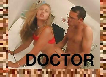 Cute young blonde has anal sex with her doctor