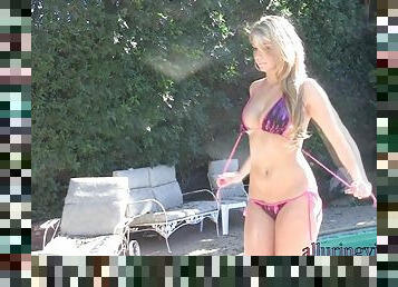 Brianne posing pool side - Alluringvixens