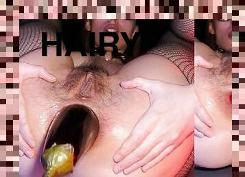 extrem, hårig, gigantisk, fitta-pussy, anal, leksak, hardcore, pov, naturlig, nätstrumpor