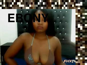 Sexy Ebony Shows nice tits on webcam