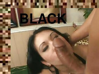 Huge Black Cock fucking fast Horny Brunette Solara Star