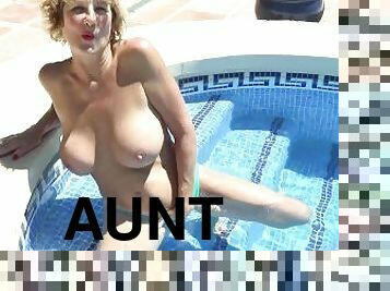 Aunt Judy's - A Day at the Pool with Busty Mature MILF Mrs. Molly