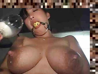 Asian girl is lactating like crazy
