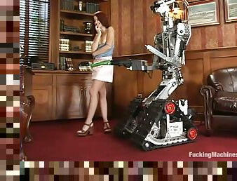 Robot love with a desirable babe Sarah Blake