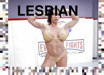London River lesbian wrestling and pussy eating vs Brandi Mae