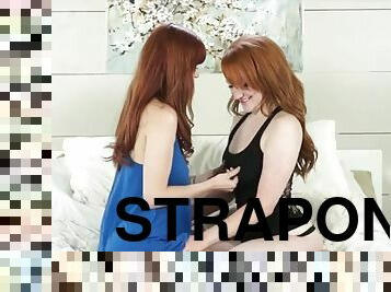 Lucy OHara and Ivy Snow strapon fucking - pale redhead