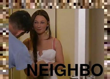 Julie skyhigh grabs her neighbor by his balls to get that dick