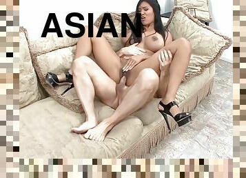 John Strong And Allanah Li - Loud Asian Busty Slut Ride Big Cock Eat Loads