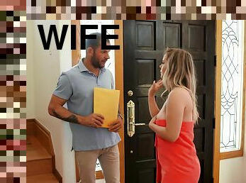 Nude porn for a home alone wife with the deliver guy