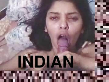 Lots of cumshots in her Indian mouth