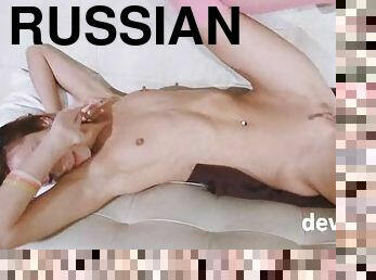 Beautiful Russian Natasha teasing body on a sofa