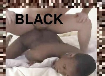 Short hair black slut fucked by white dick